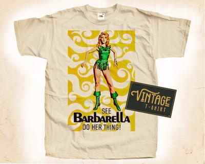 Camiseta Barbarella V5 Color Natural Vintage Camiseta para Hombre Impresión Digital DTG TALLAS S M L XL 2XL 3XL 4XL 5XL