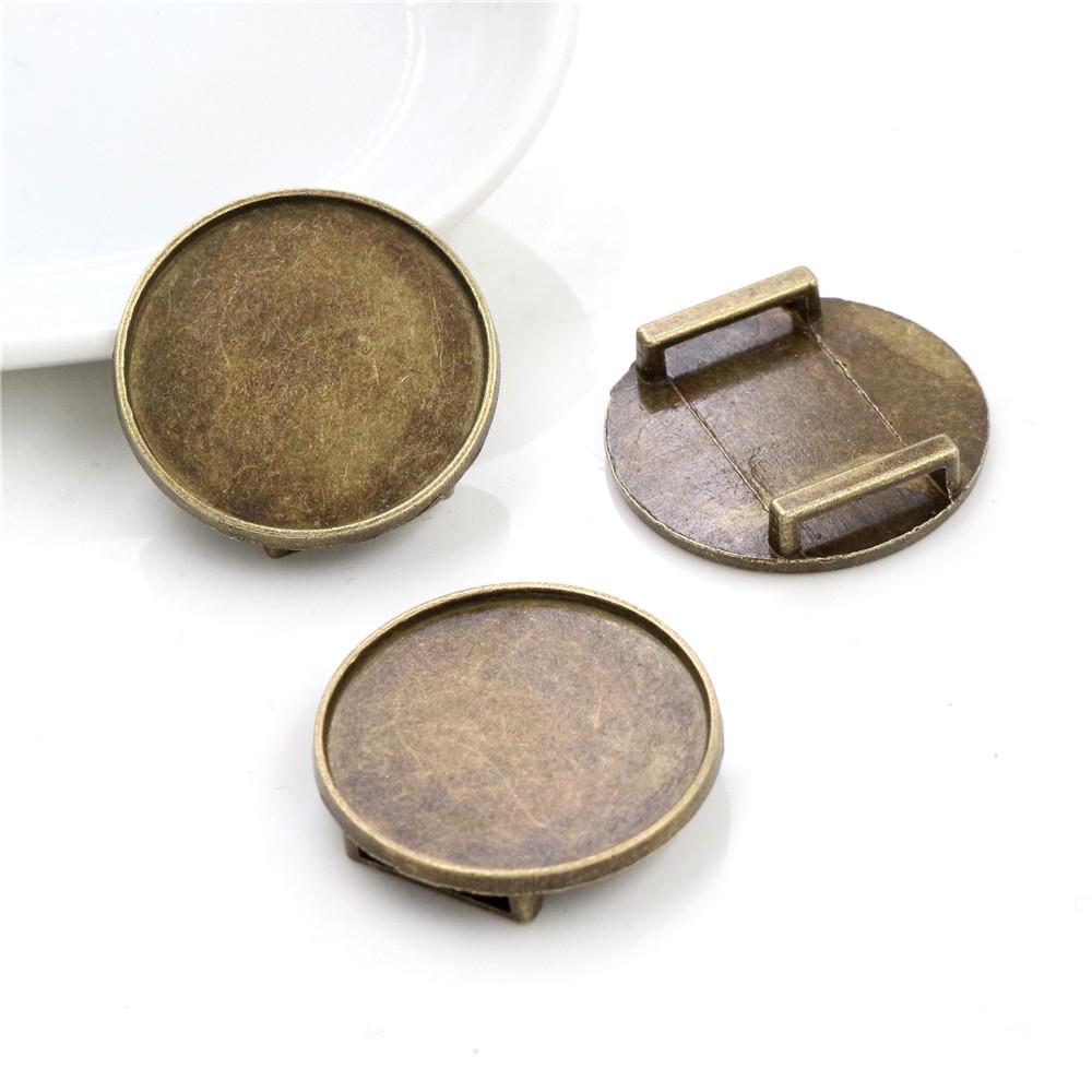 10pcs 25mm Inner Size Antique Silver Plated Square Cabochon Base Cameo Setting Charms Pendant For 10 mm Leather Bracelet