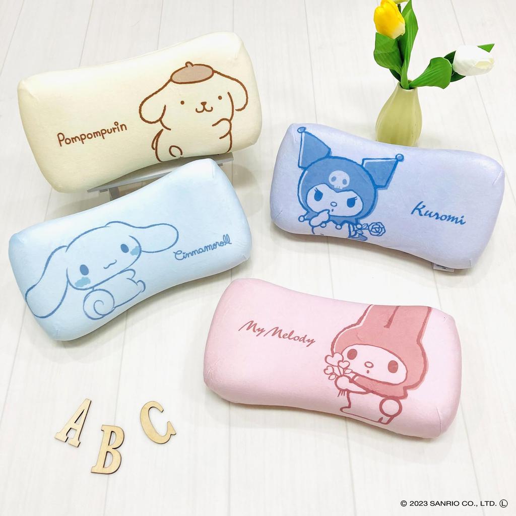 MORIPiLO Morishita polštář z paměťové pěny Sanrio Pompompurin 15x31cm Opěrka pasu Opěrka zad Vycpaný polštářek na hračky pastelově žlutá 4621198