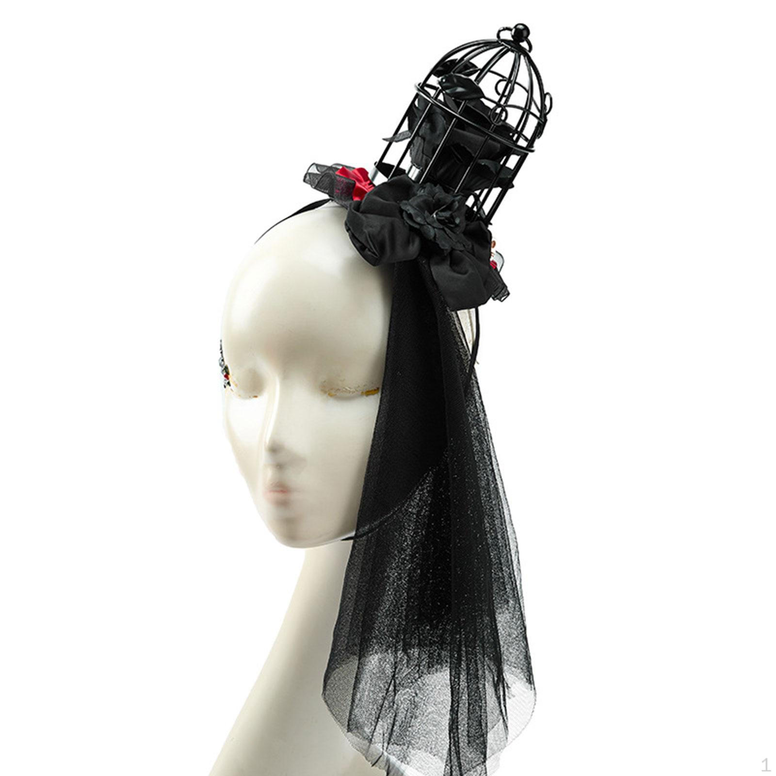 

Мини Топ Стимпанк Повязка на голову Вечеринки Маскарад Карнавал Черный Тюль