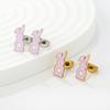 Cute Colorful Rabbit Stud Earrings for Children Girls Teenagers Jewelry Gifts Animal Small Piercing Drip-Oil Pink Rabbits Earing