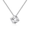 Personality Latest Love Cube Three Dimensional Ladies Pendant Necklace Fashionable Fashionable Trend Popular Distinctive Anniversary Souvenir Present