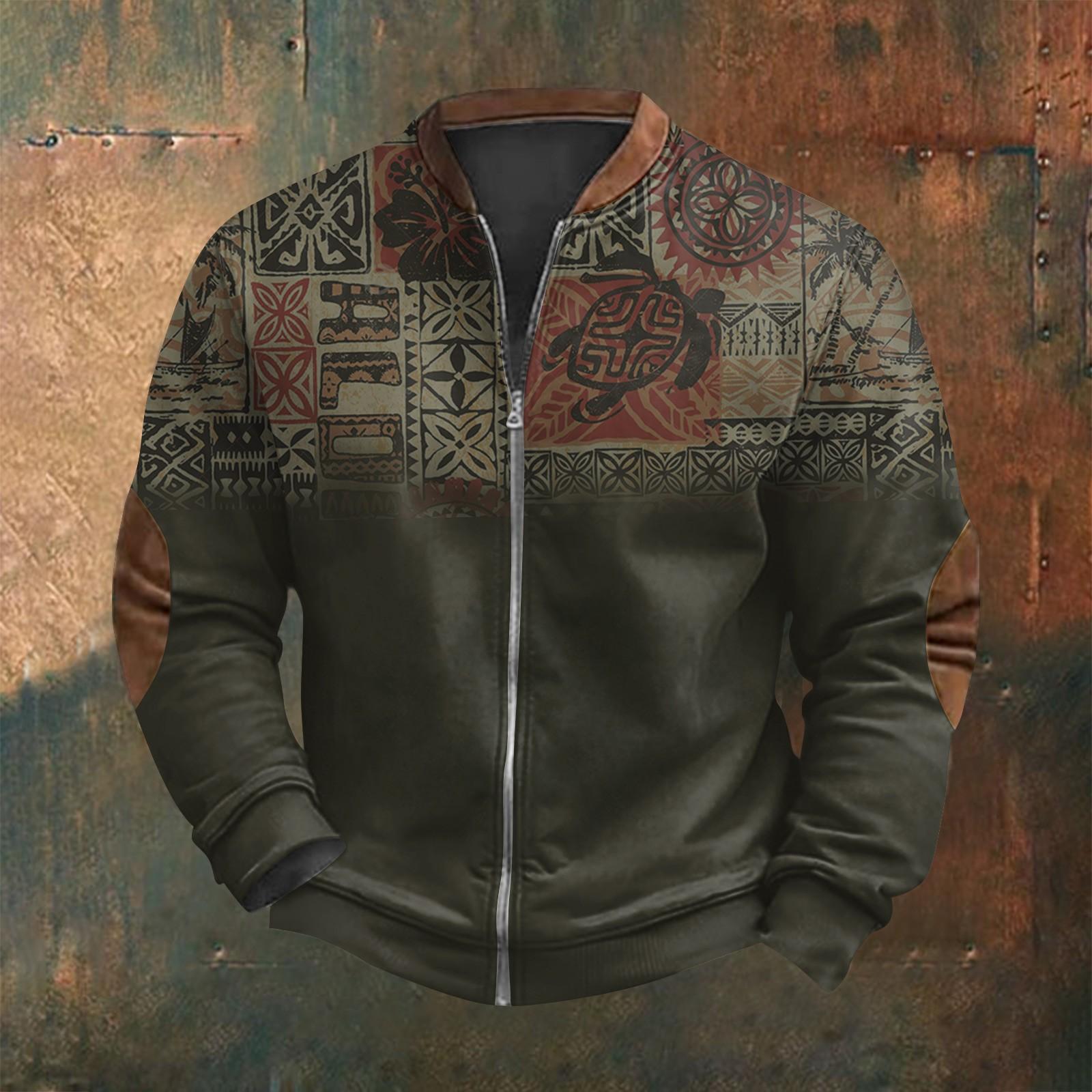 

Мужская повседневная толстовка в стиле ретро с градиентным принтом L армия зеленый