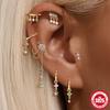 S925 Sterling Silver Daily Wear Quad Star Love Color Flower Diamond Cartilage Spiral Piercing Earrings 2026