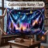 Mushroom Forest Theme Throw Blanket Custom Name Text Personalized Blanket Soft Cozy Blanket for Home Sofa Bed