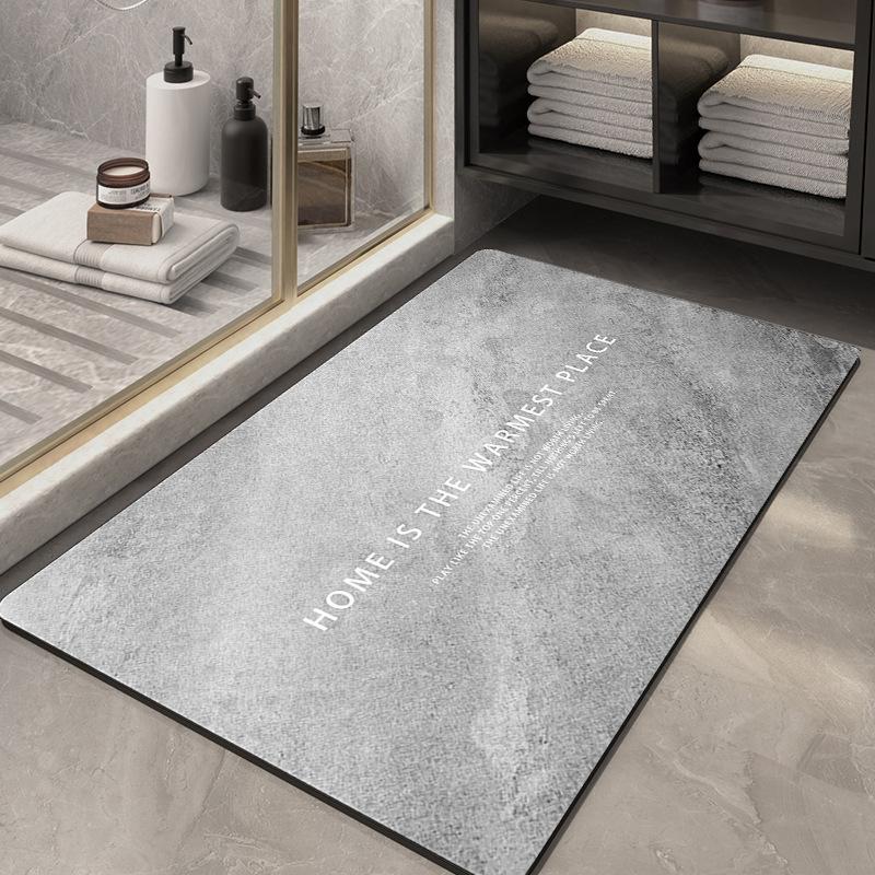 Diatom Mud Floor Mat Light Luxury Air Bathroom Anti-slip Mat Marble Absorbent Bathroom Floor Mat