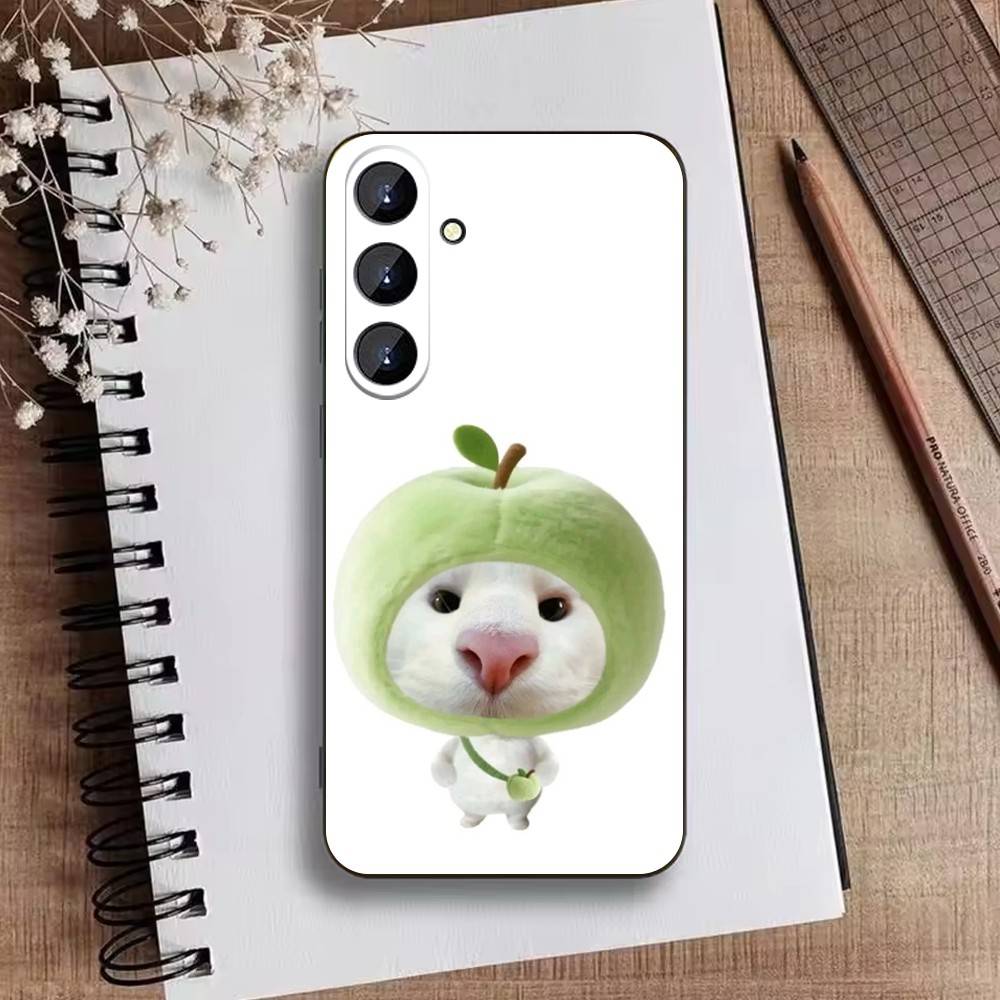 Großäugiges albernes Katzen-Maus-Handyhülle für Samsung Galaxy A73,A21s,A22,A31,A52,A53,A71,A41 Weiche schwarze Hülle