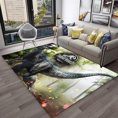 Tappeto Cartone Animato Dinosauro Jurassic Park per Bambino Tappeto per Casa Soggiorno Camera da Letto Divano Zerbino Decorazione, Tappeto Area Gioco Tappetino Antiscivolo
