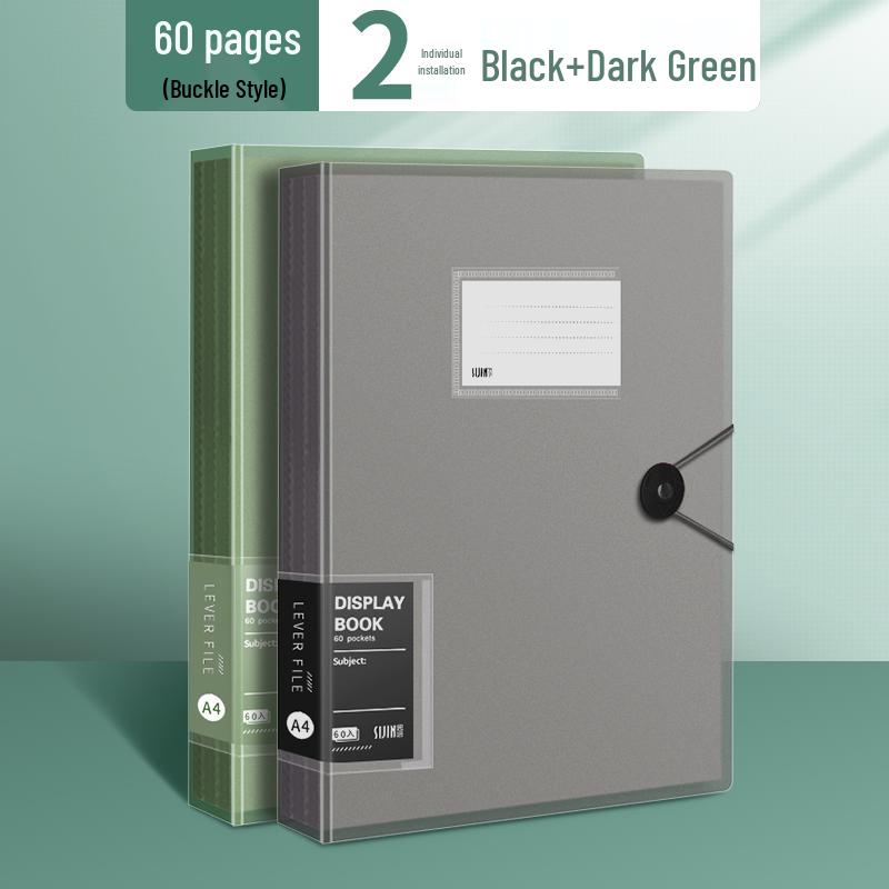 Transparent A4 Document Binder with Multi-Layer Insert Pages for Loose-Leaf Organization