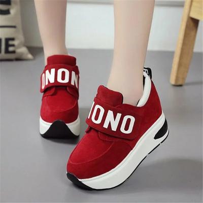 Damesschoenen Diepe Mond Klittenband Mode Casual Platte Schoenen Sportschoenen Hardloopsneakers