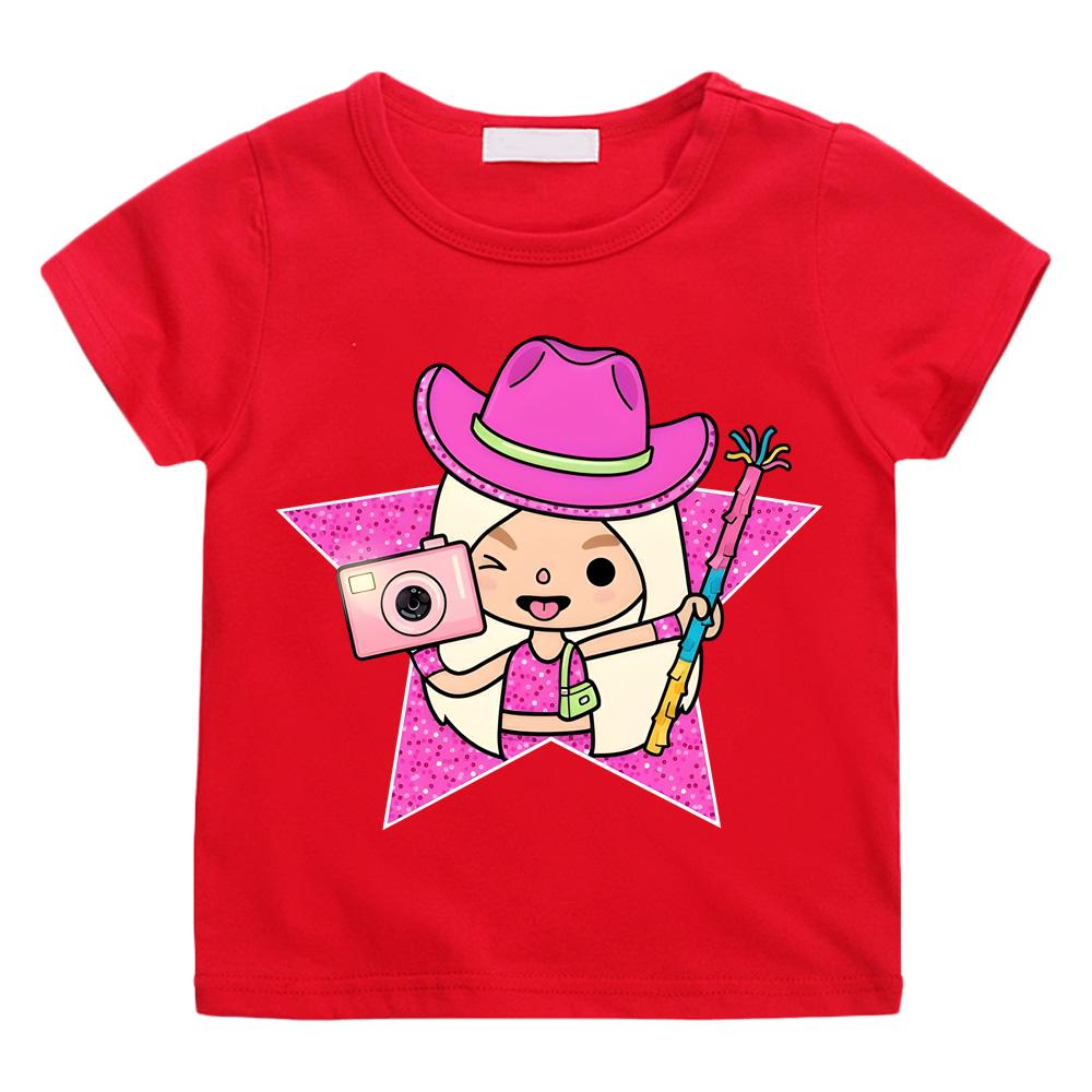 

Кавайная футболка с мультяшным принтом Streetwear Мультяшная Манга 100% Хлопок Короткий рукав Мальчики/Девочки Футболка Летняя Подростки Кавайная С круглым вырезом Аниме Футболка Милый Топ 100 красный