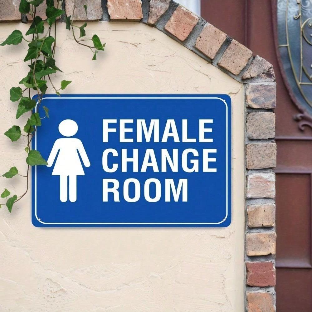 1pc Vintage Female Change Room 2D Tin Sign 8x12in Unframed Metal Plaque Retro Wall Art Decor Indoor Outdoor Unique Gift