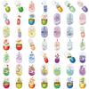 50 Transparent Cartoon Capsule Flower Sticker Pack Waterproof PET Manual Material Decorative Guitar Notebook
