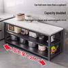 Modern Kitchen Storage Rack with Rock Slab Countertop
