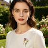 Broche Speld Verse Bloemen Compacte Legering Bloemenhouder Handvormige Houder Past op Jurken Overhemden Veelzijdig Speldje