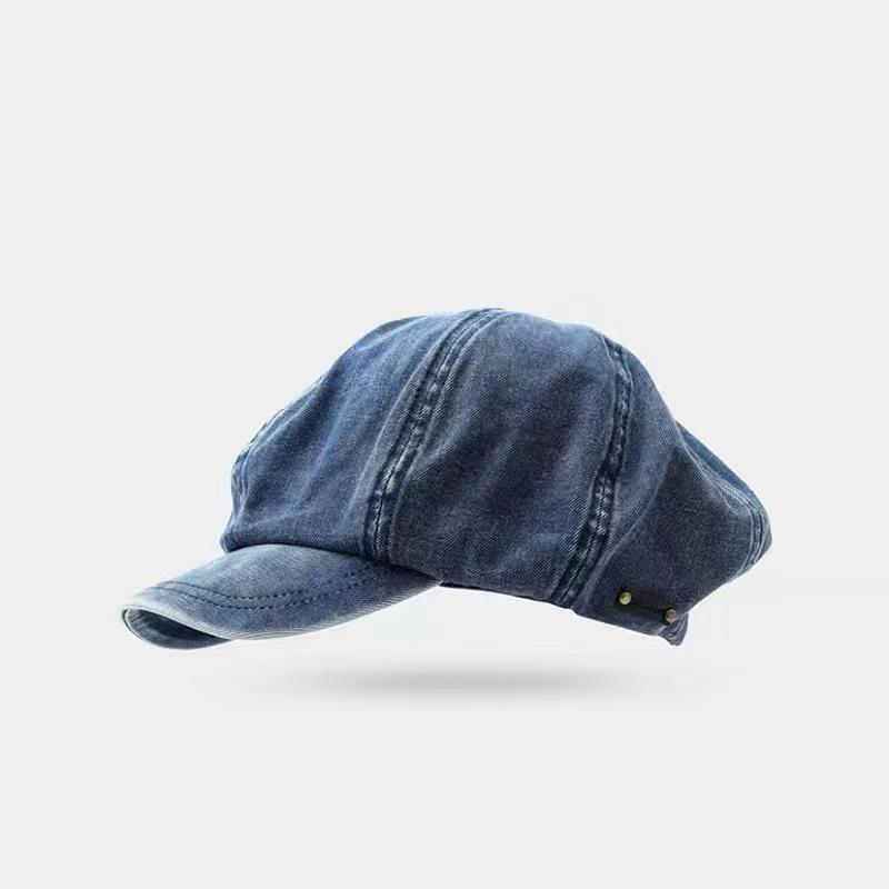 

Винтажный женский джинсовый берет, восьмиугольные шапки, классические хлопковые кепки газетчика, берет, шляпа с плоскими полями, женские весенние береты для художника, кепка 56-58cm синий