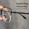 Men's Large Face Retro Square Semi-Rimless Pure Titanium Eyeglasses 88207 – High-Quality Prescription Frames