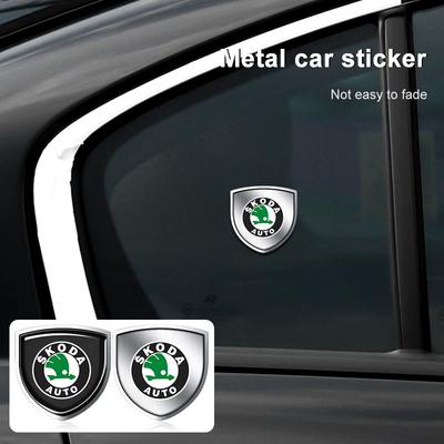1Pcs 3D Metal Auto Door Shield Emblem Car Body Badge Sticker Styling For Octavia Fabia A7 Kamiq Kapoq Kodiaq Rapid SCALA Superb Yeti Derivati