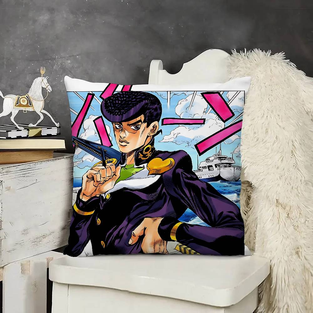 Anime J-JoJos Bizarre Adventure Pillow Case Cushion Cover Soft Cute Throw Pillow Case For Sofa Pillowcase Polyester With Zipper