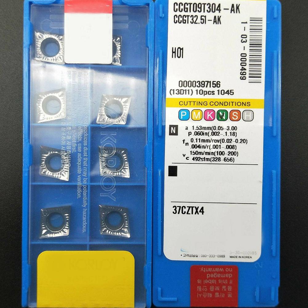 10pcs CCGT09T304-AK H01 CCGT3(2.5)1-AK Carbide Turning Insert for Aluminum CNC Inserts Cutter Metal Tool Lathe Tool