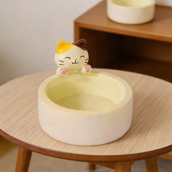 Cat Candle Holder Cute Kitten Warming Paws Tea Light Holder Resin Cartoon Cat Candlestick Ornament Gifts for Cat Lovers Girl
