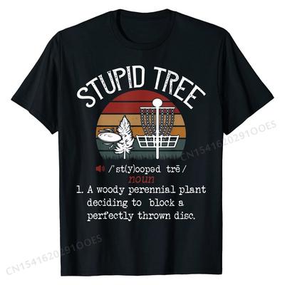 Stupid Tree Disc Golf T-shirt Funny Gift  Vintage T-Shirt Cosie T Shirt for Men Cotton Tops Shirts Casual Retro