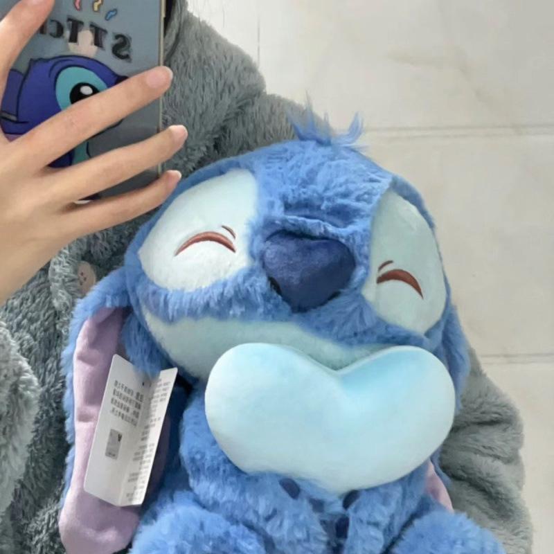 Stitch Plush Toy with Heart, Super Soft Long Pile Fabric, 30/40/50/70/90cm Multiple Sizes, Birthday Valentine's Day Gift