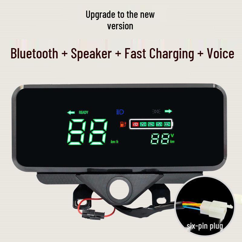 Waterproof LCD Bluetooth Dashboard for Electric Tricycle (48V/60V/72V) - Universal Sunscreen Model