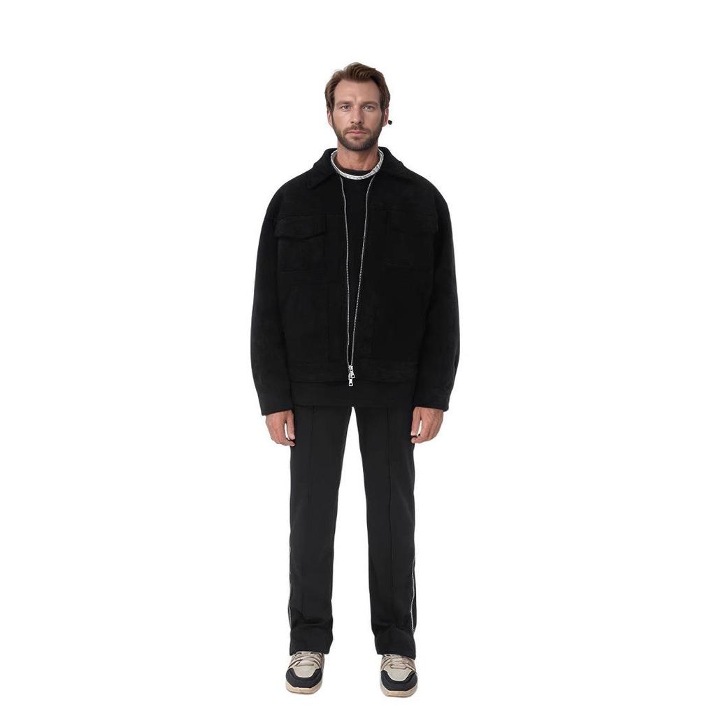 Herren Trendige Wildleder Reißverschluss Jacke mit Großen Taschen 2026 Europäisch & Amerikanisch