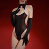 Sexy Women Cosplay Nurse Oil Glossy Shiny Bodysuit Sheer See Through Elastic Backless Shapping Tights One Pieces Leotard