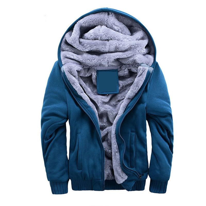 

Autumn Winter Jacket Velvet Thickened Jacket Cardigan Hooded Men s Jackets XL