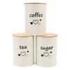 3PCS Airtight Coffee Canister Iron Coffee Bean Storage Container Food Canister Jar with Lid for Kitchen Tea Cereal