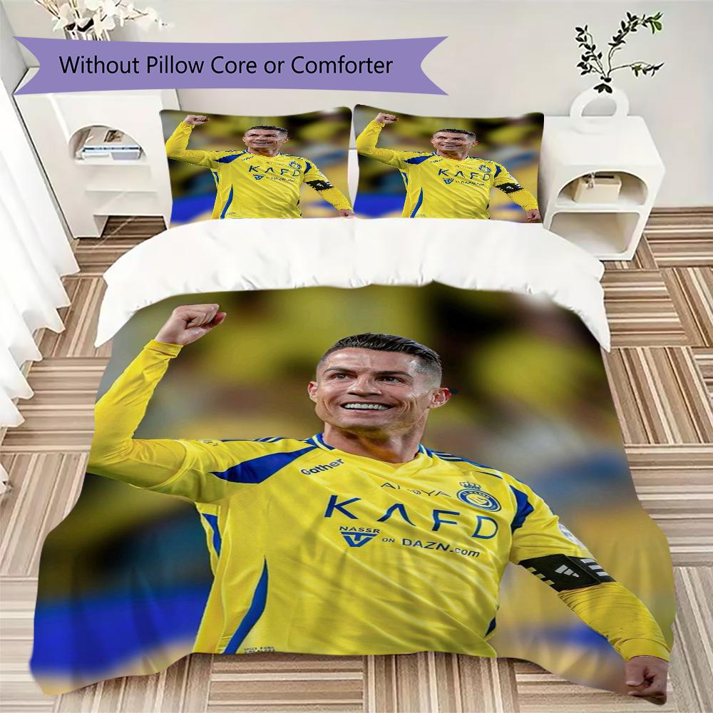 Krystiano Ronaldo Vzor Povlečení Přikrývka Povlak na přikrývku Povlak na polštář Domácí dekorace Dárek k narozeninám (1 * povlak na přikrývku + 2 * povlak na polštář bez výplně)
