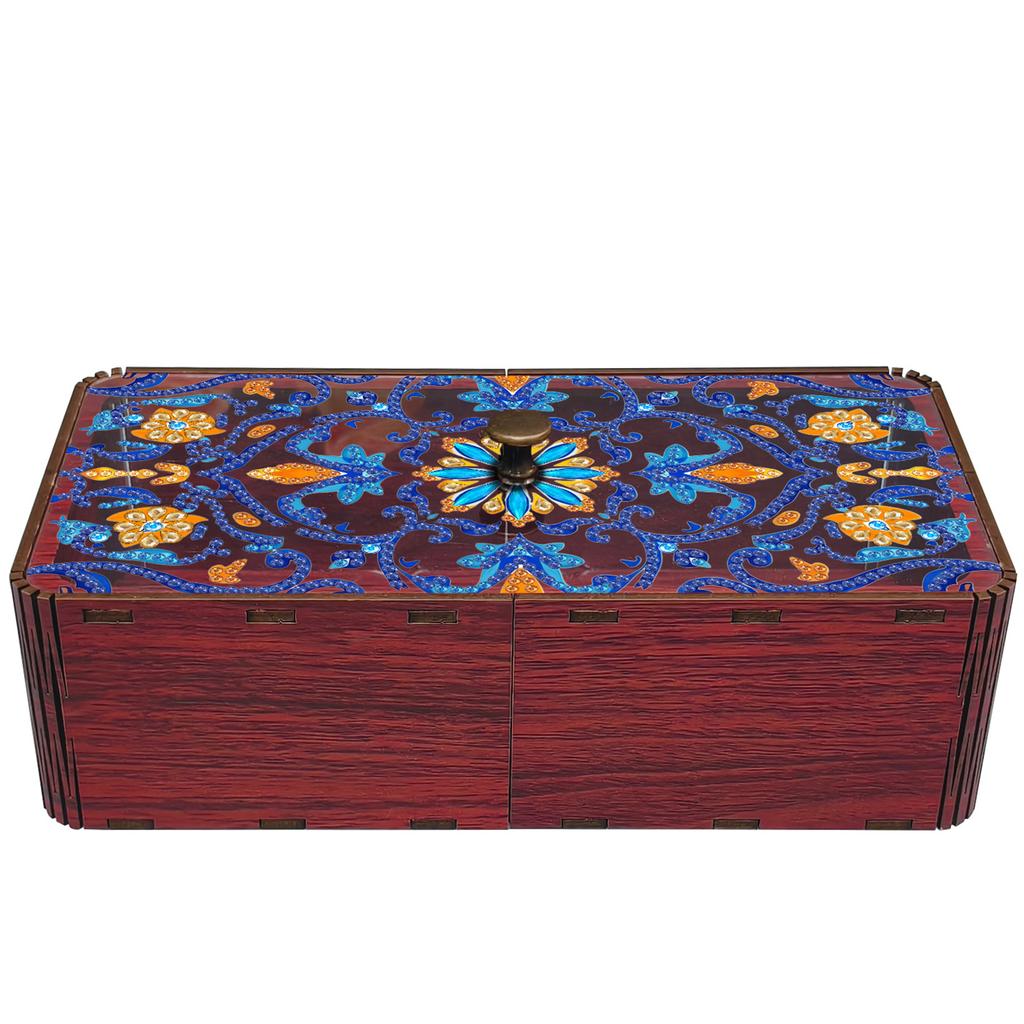 DIY Diamond Art Wooden Storage Box with Lid Diamond Art Storage Case Unique Office Desk & Vanity Organizer