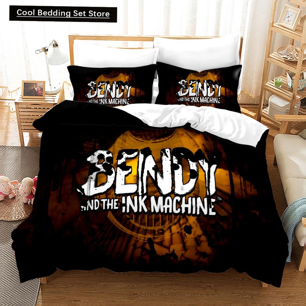 

3D-принт аниме BENDY 2/3 шт. Комплект постельного белья Single Twin Full Queen King Size Kawaii BatlM Комплект постельного белья для взрослых и детей, комплект пододеяльников EU single(135x200cm)