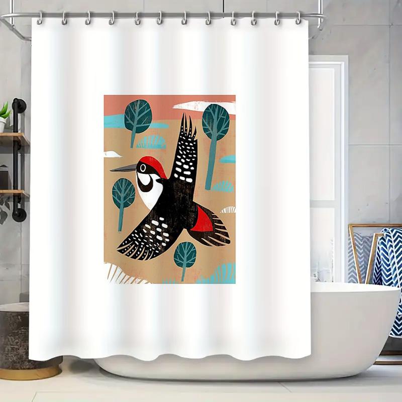 

Bird Shower Curtain Nature Forest Wildlife Bathroom Decor Rustic Farmhouse Home Decor Woodland Shower Curtain Set Waterproof W60H190(CM)-1 Pcs
