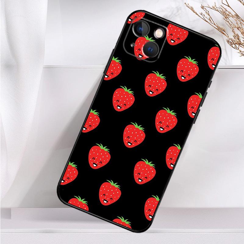 Cute Strawberry Shockproof Case For iPhone 17 11 14 15 16 Pro Max Plus 12 13 Mini 16e 17 Air Phone Cover