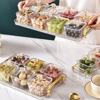 Elegant Fruit and Snack Display Tray with Compartments for Home or Tea Table