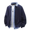 Men's Faux Two-Piece Plaid Patchwork Sweatshirt Jacket