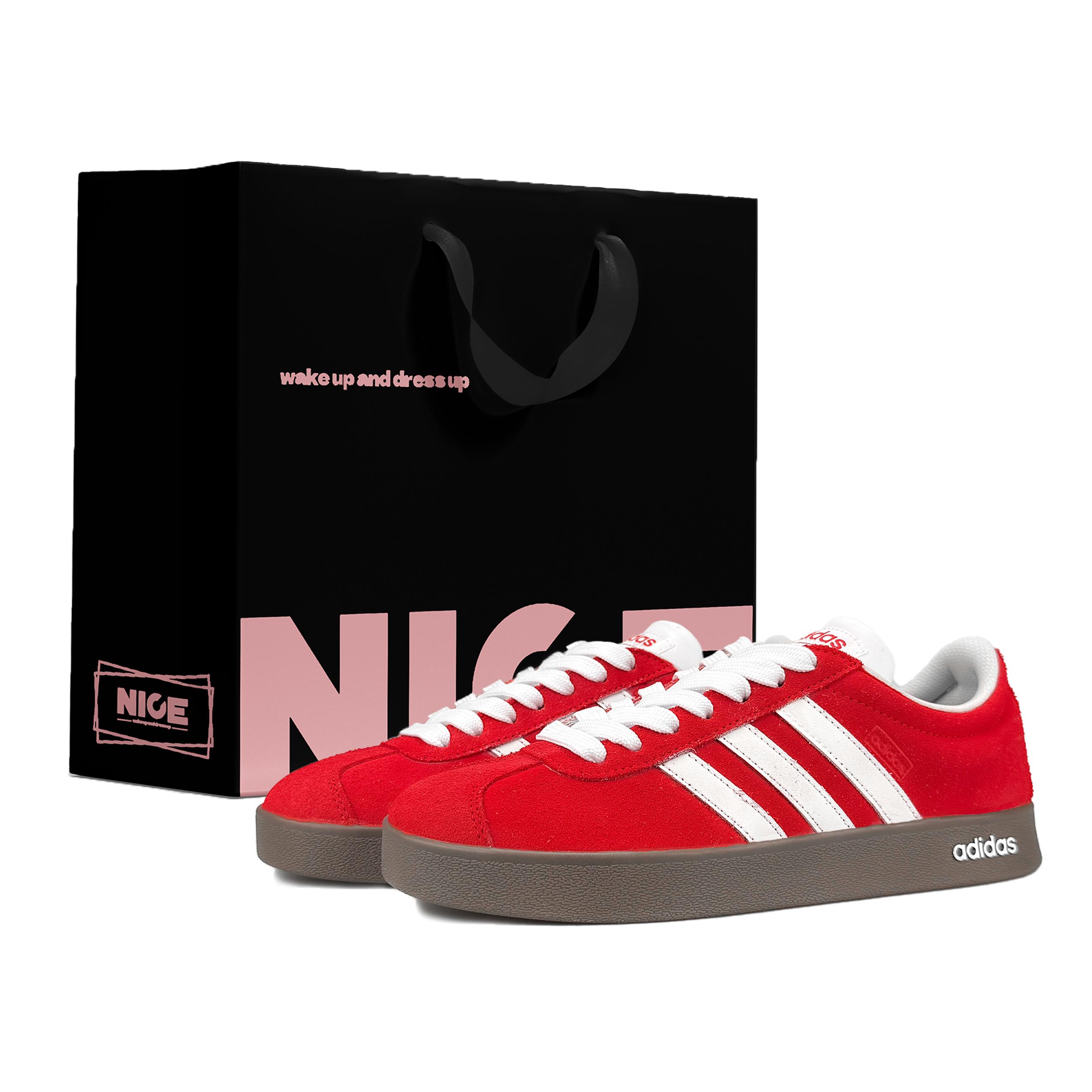 

Adidas VL COURT 2.0 Abrasion Resistant Abrasion Resistant Low top Skateboard Shoes Unisex Red JS3003(Team153-Lucky) 39⅓