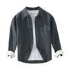 Foreign Trade Surplus Spring and Autumn Thin Linen Long-Sleeve Shirt for Men, Vintage Texture Square Collar Cotton-Linen Shirt, Loose Fit Jacket
