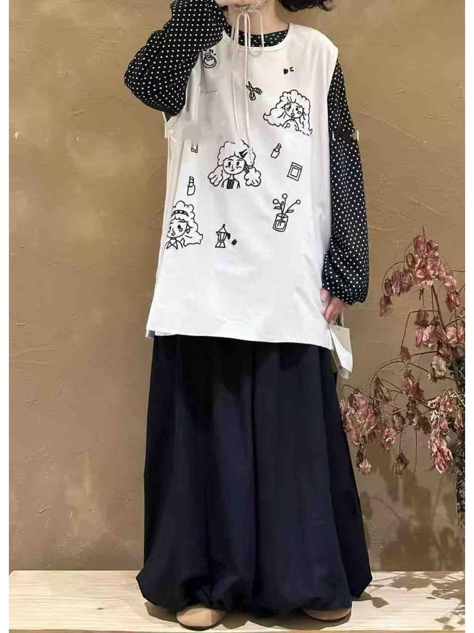 2026 Spring/Summer Women s Forest Print Sleeveless Slit Vest - Loose, Versatile Fashion Top One Size белый