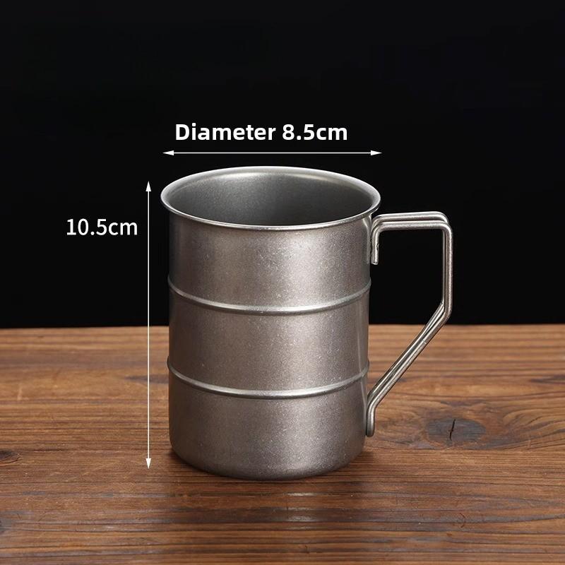 1Pc Stainless Steel Outdoor Camping Cup Portable Retro Beer Mug with Handle Coffee Cup Picnic Drinkware Gifts for Men