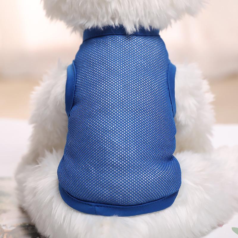 Pet Clothing with Large Mesh Breathable Spring/summer Vest Solid Color Cat and Dog Clothing Suitable for Indoor and Outdoor Use