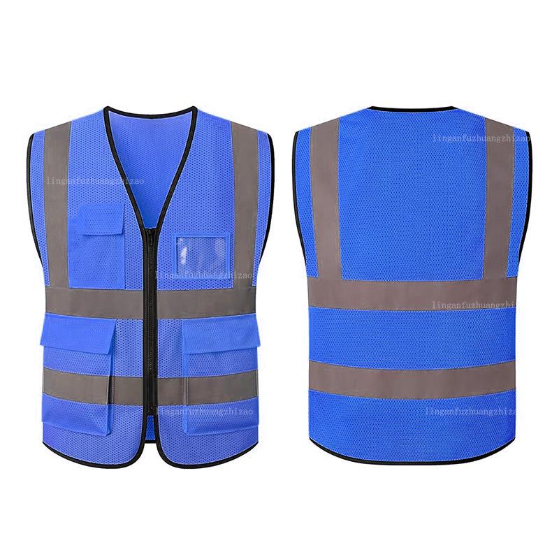 Multi-Pocket Reflective Vest for Sanitation & Construction with Printing