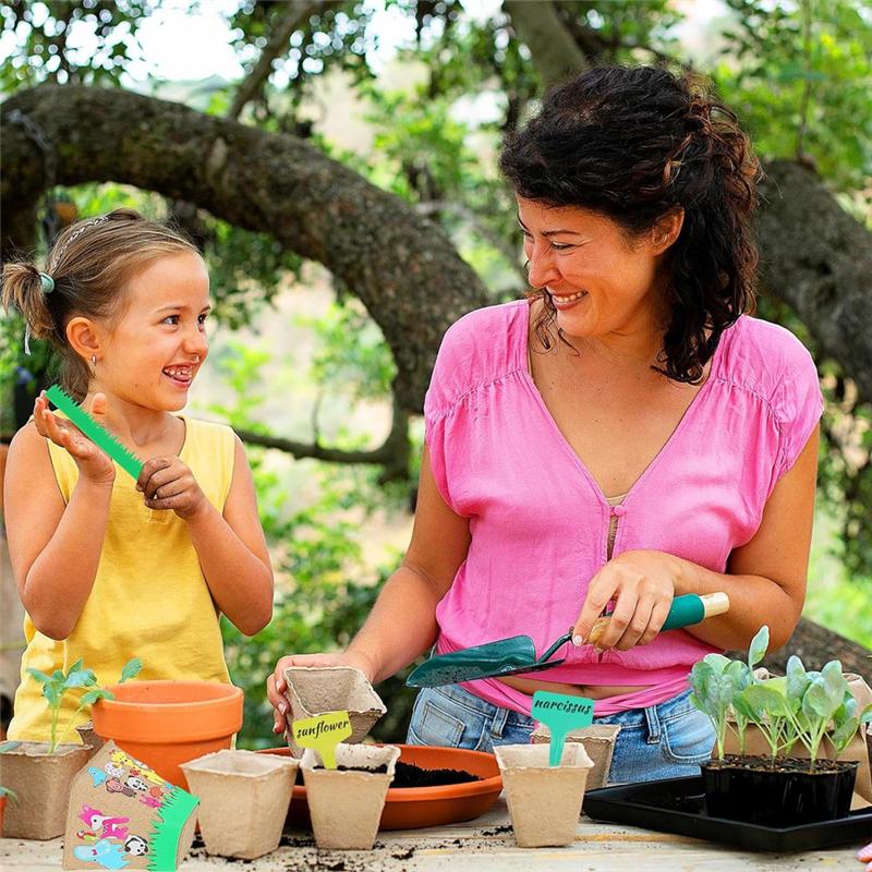 

50 Set Garden Paper Pot Craft Kit,50Pcs Paper Mache Pots Peat Plant Pots With 20Set Foam Stickers & 50Pcs Pots Labels