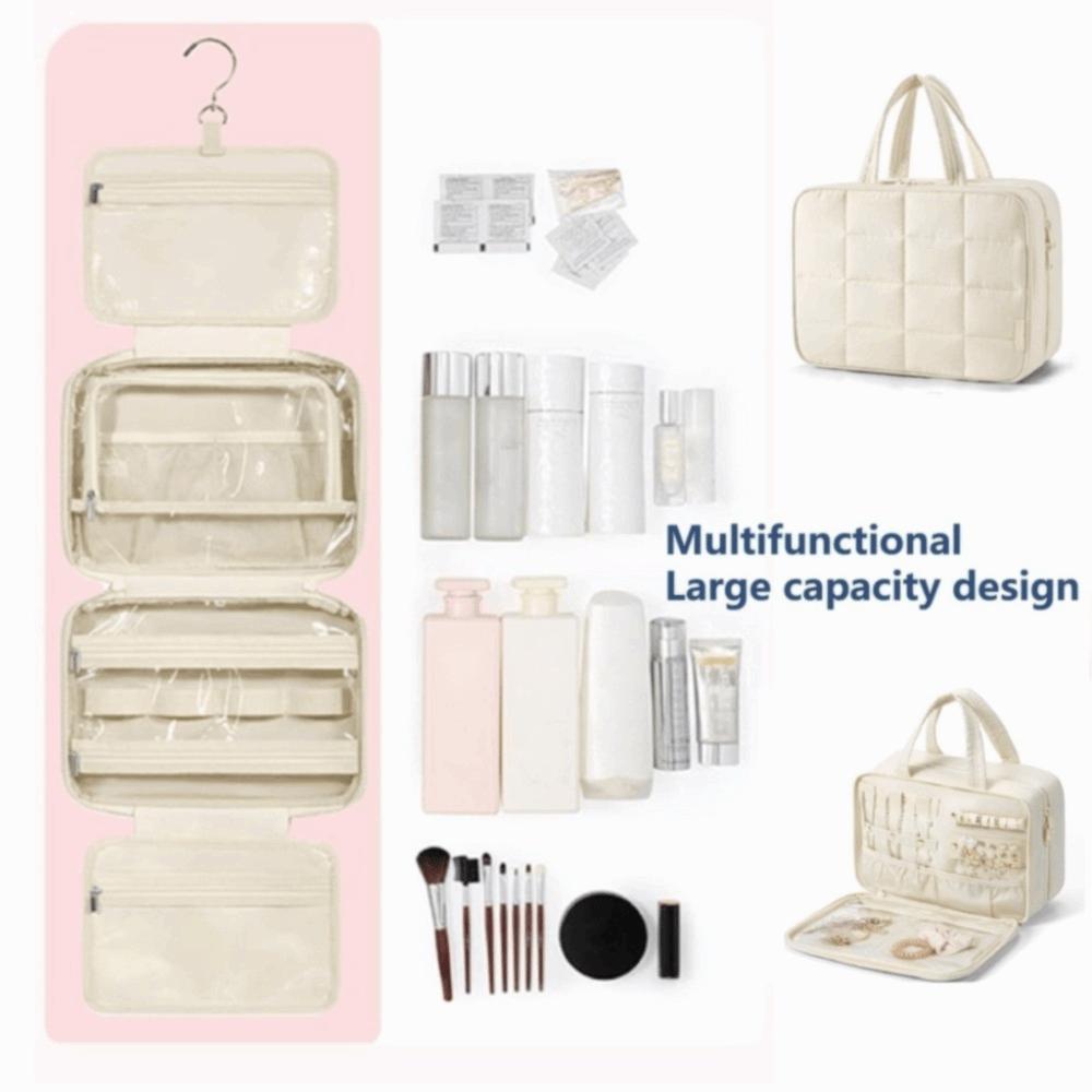 Zipper Closure Travel Toiletry Bag Cloth Women Cosmetic Bag Cosmetic Handbag  Unisex Toiletries