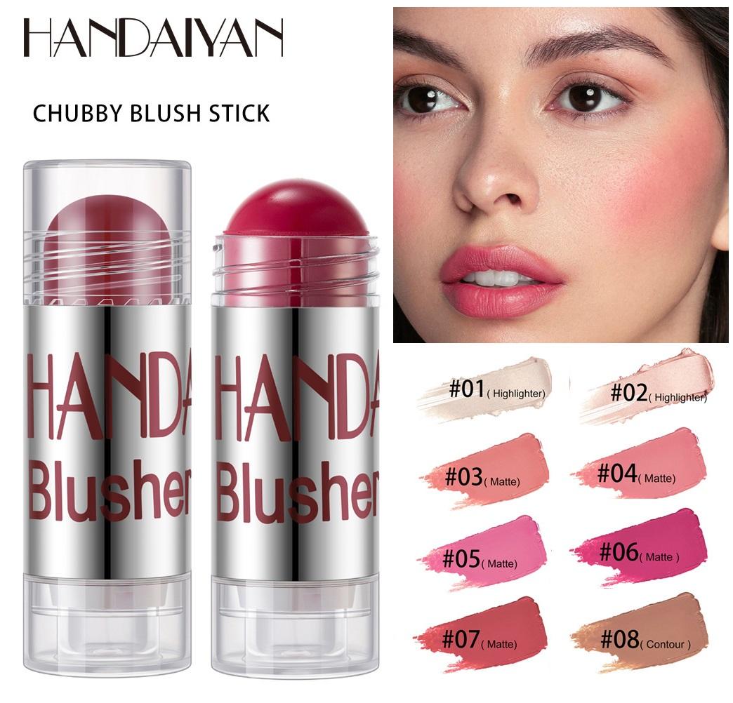 

Handaiyan румяна-карандаш, хайлайтер, долговечный милый крем для щек, румяна для лица, персиковый, розовый, красный, розовый, контурный макияж, женская косметика