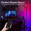 Dimmable RGB Corner Floor Lamp Smart APP DIY Height and Color 142cm 4 Sections LED Mood Light with Reading Light for Home Decor