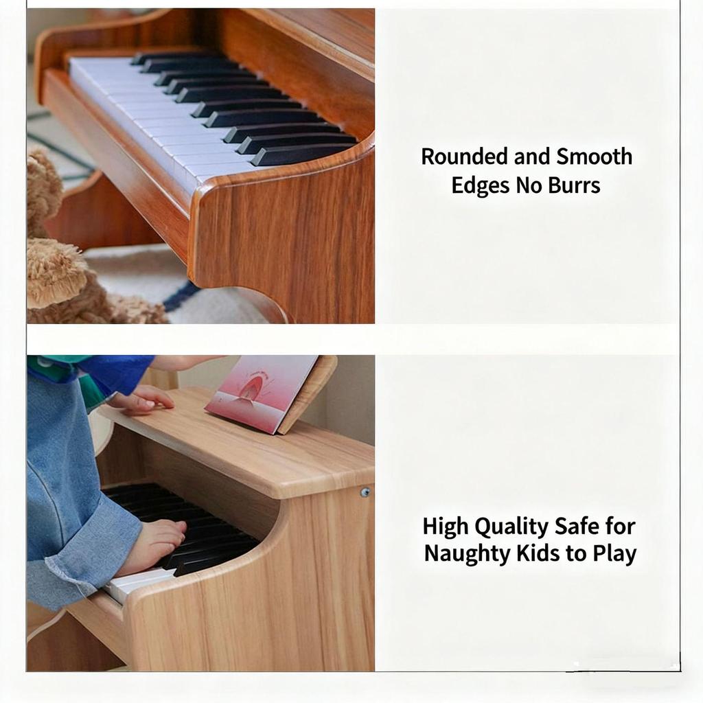 25-Key Children's Electronic Wooden Piano - Musical Toy for Early Education, Ideal Birthday Gift for Boys and Girls